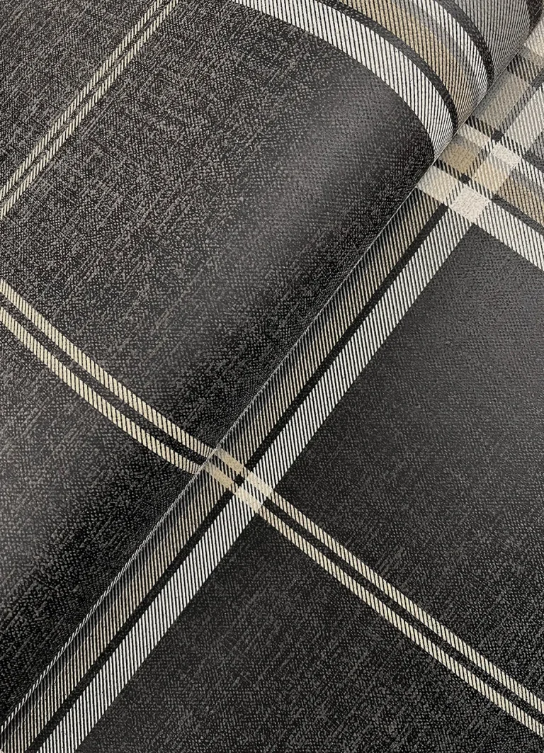 Westley Plaid Wallpaper - Black — Image 7