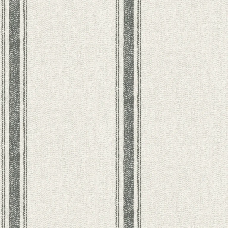 Chesapeake Linette Fabric Stripe Wallpaper - Dark Grey and White — Ảnh 5