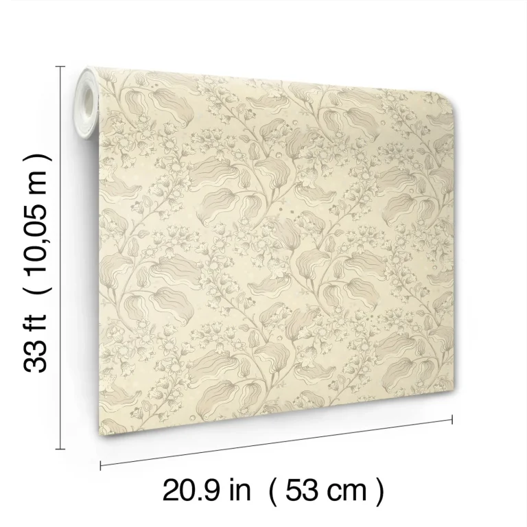 Syren Dainty Floral Wallpaper - Khaki — Image 2