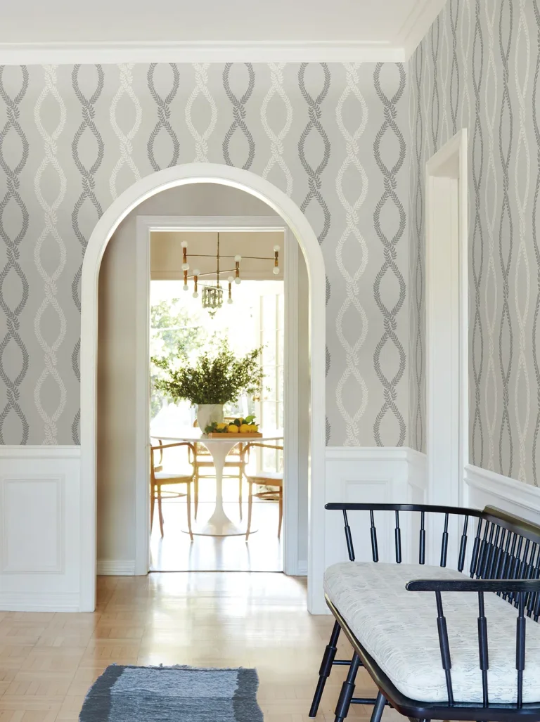 Laureate Vine Trellis Wallpaper - Grey — Ảnh 4