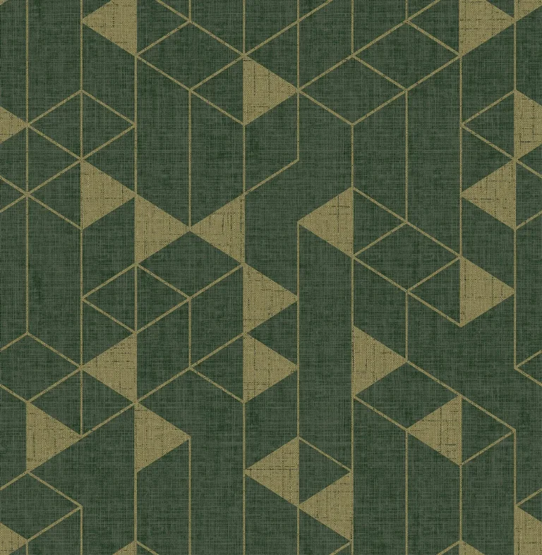 Fairbank Linen Geometric Wallpaper - Evergreen — Ảnh 2