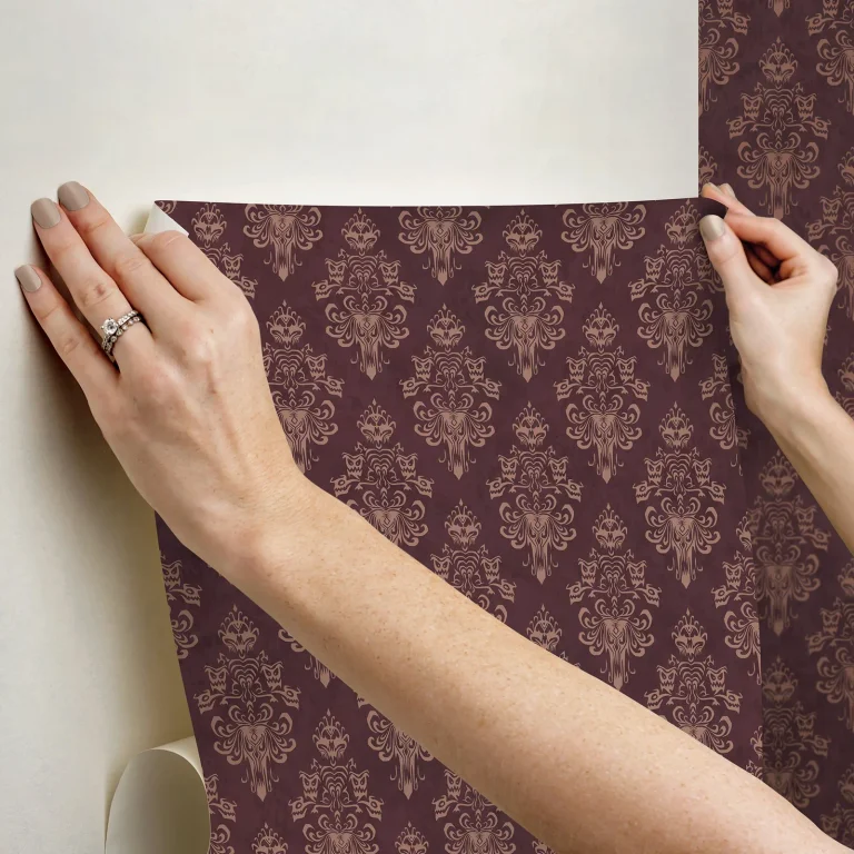 Disney Haunted Mansion Peel and Stick Wallpaper - Maroon — Ảnh 4