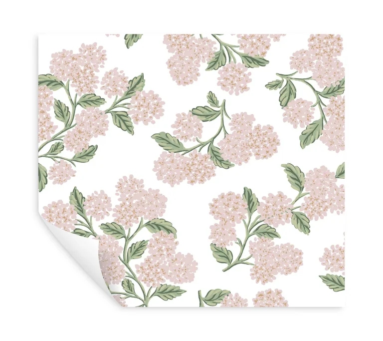 Rifle Paper Co. Hydrangea Peel and Stick Wallpaper - Pink & White — Ảnh 7