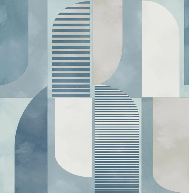 Otto Abstract Geometric Wallpaper - Blue — Ảnh 5