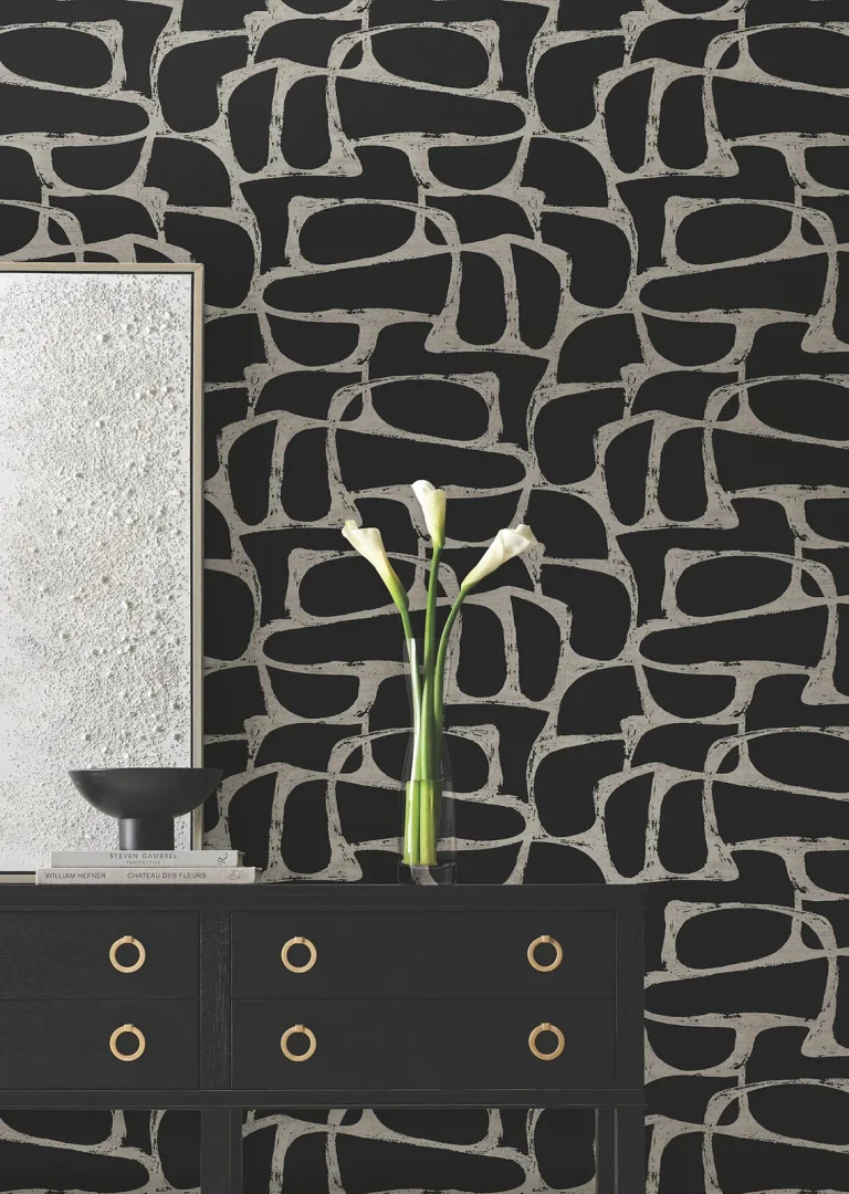 Candice Olson Craftsman Geometric Wallpaper - Black — Image 6