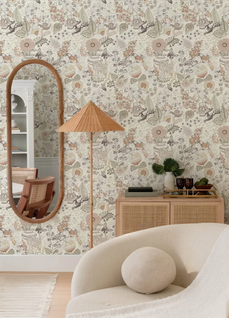 Whimsy Fauna Wallpaper - Coral — Ảnh 2