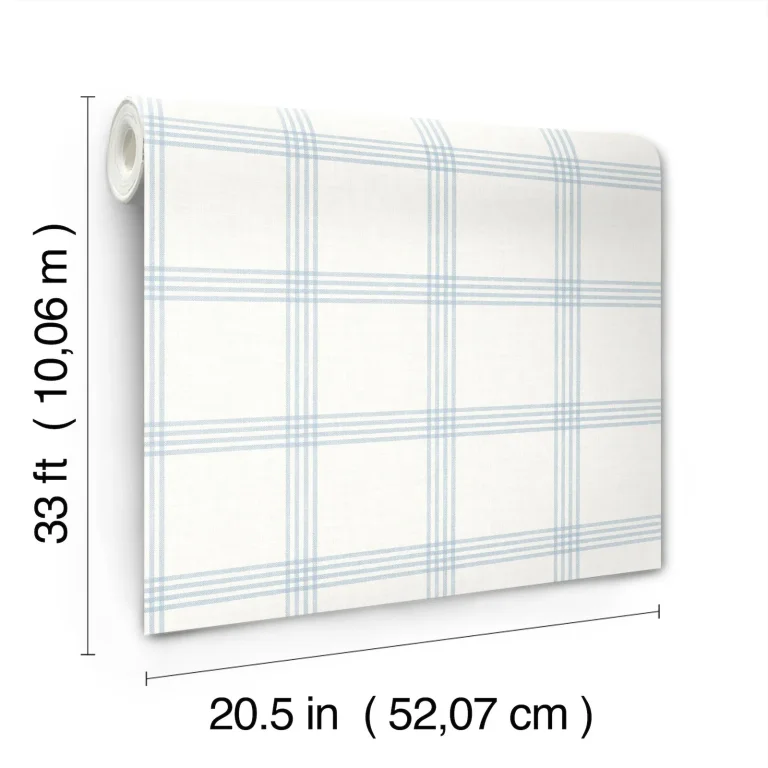 Chesapeake Twain Plaid Wallpaper - Light Blue — Ảnh 4