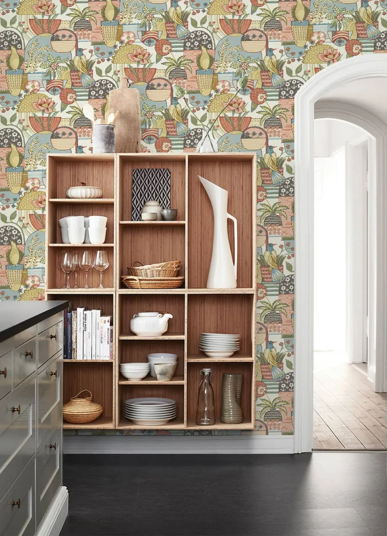 Fika Blissful Birds & Blooms Wallpaper - Mustard — Ảnh 2