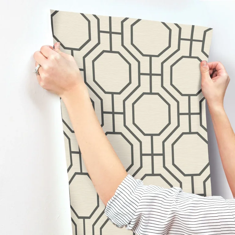 Manor Geometric Trellis Wallpaper - Black — Ảnh 6