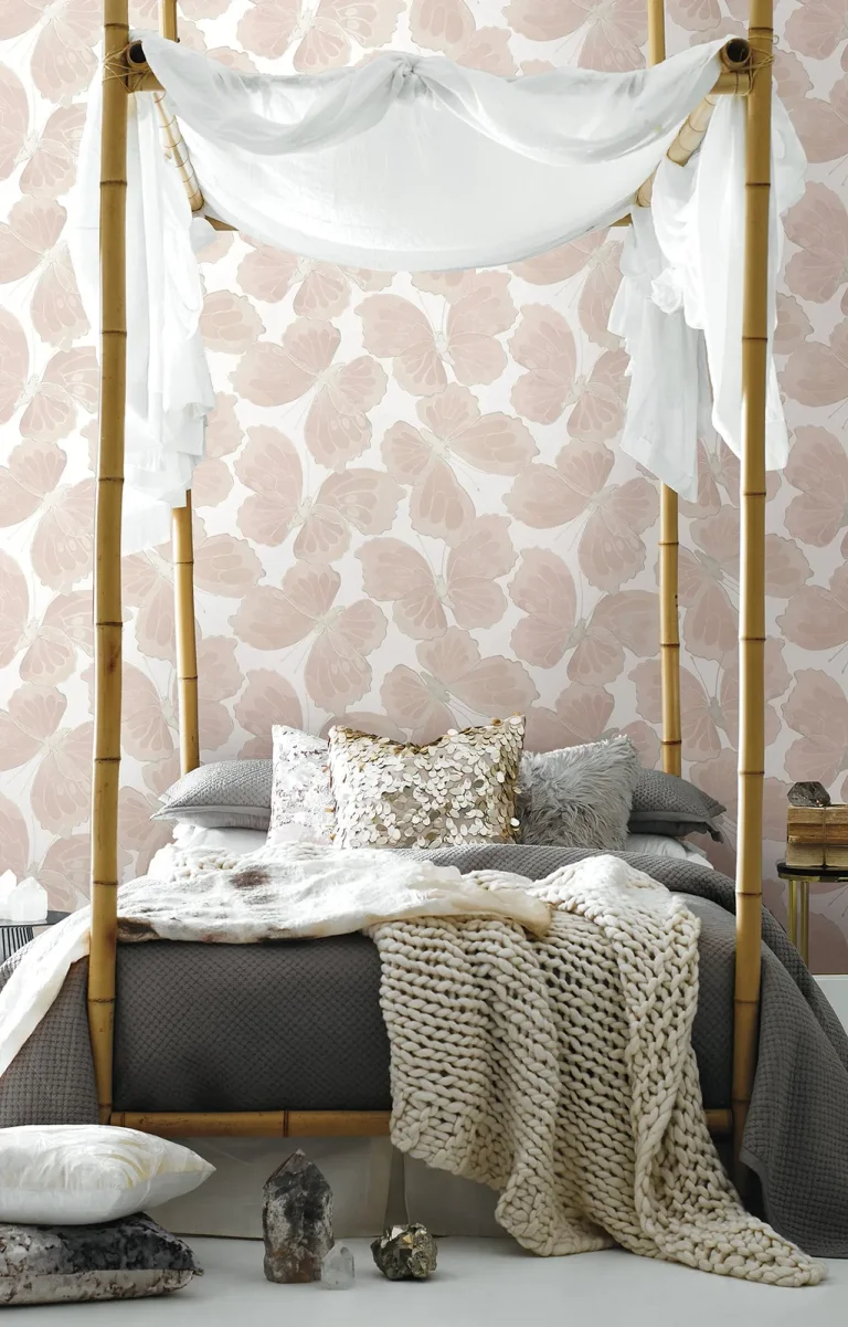 Monarch Peel and Stick Wallpaper - Pink/Silver — Ảnh 5