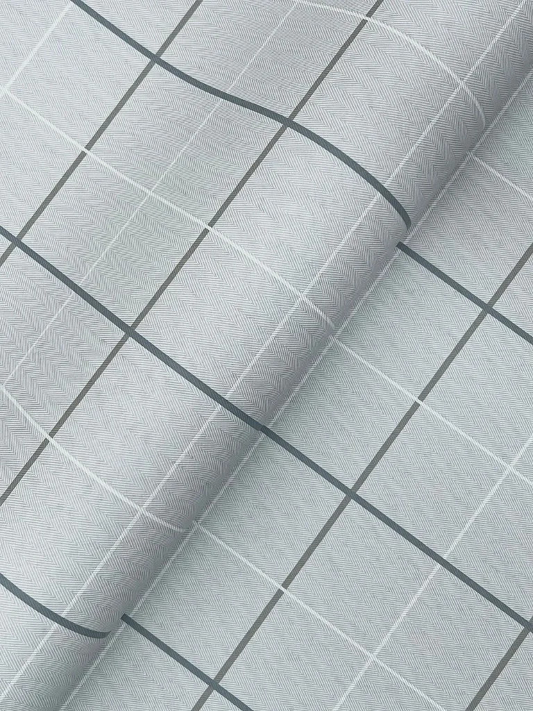 Ronald Redding Tattersall Plaid Wallpaper - Blue — Ảnh 3