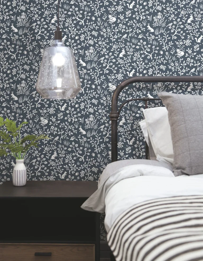 Magnolia Home Fox & Hare Peel and Stick Wallpaper - Navy — Ảnh 4