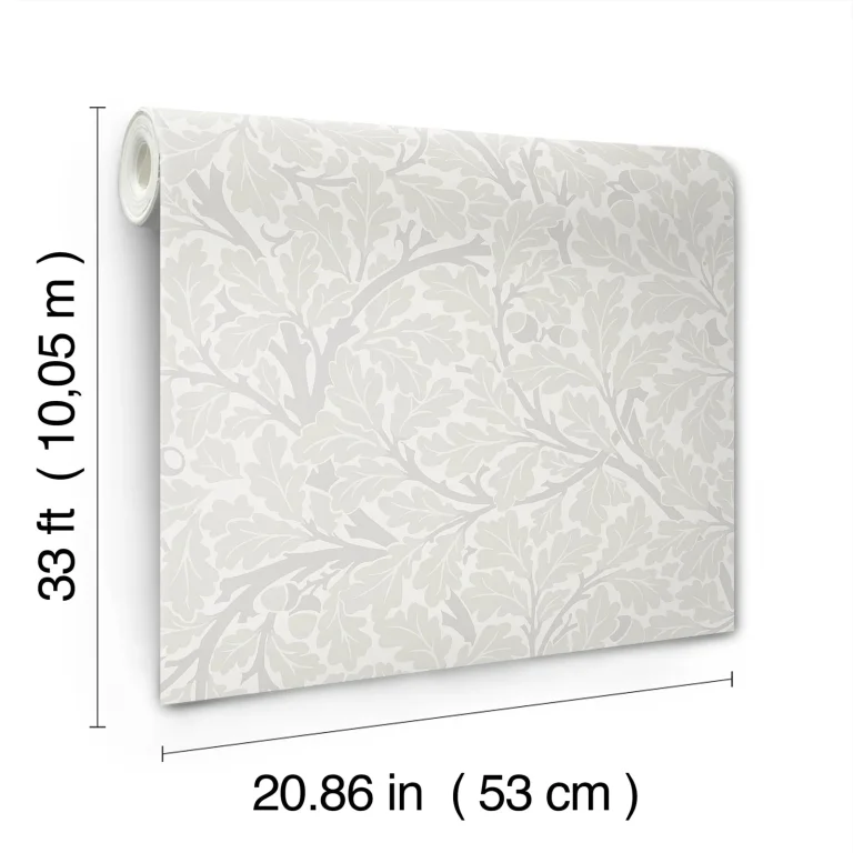 Oak Tree Leaf Wallpaper - Dove — Image 2