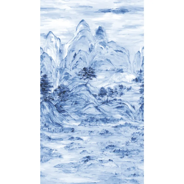 Ronald Redding Misty Mountain Wall Mural - Blue — Ảnh 4