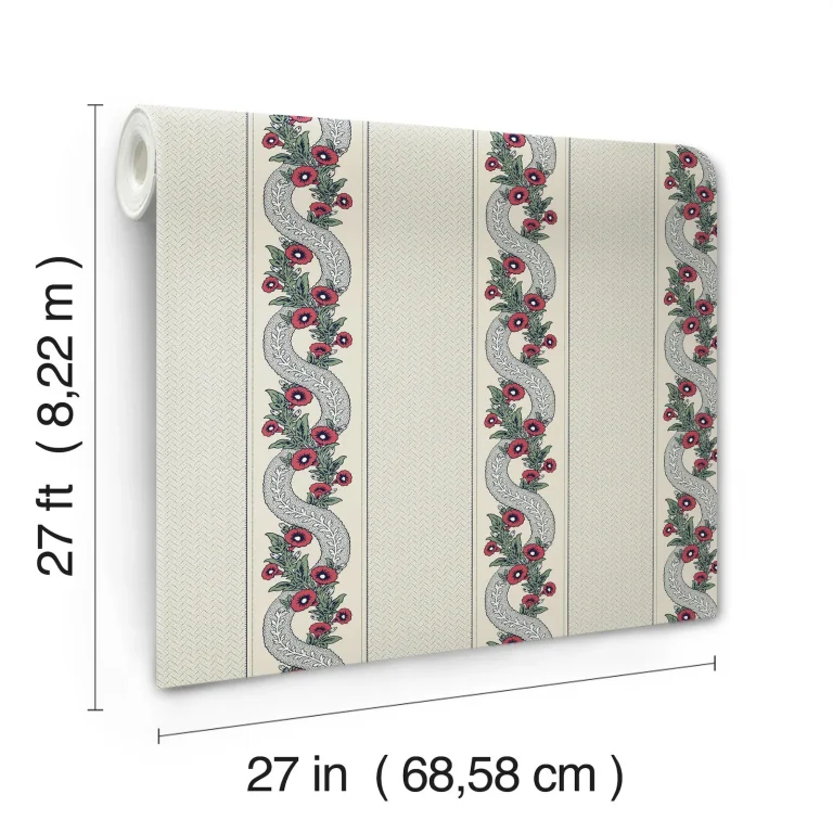 Ronald Redding Abbey's Garland Wallpaper - Ruby — Image 3