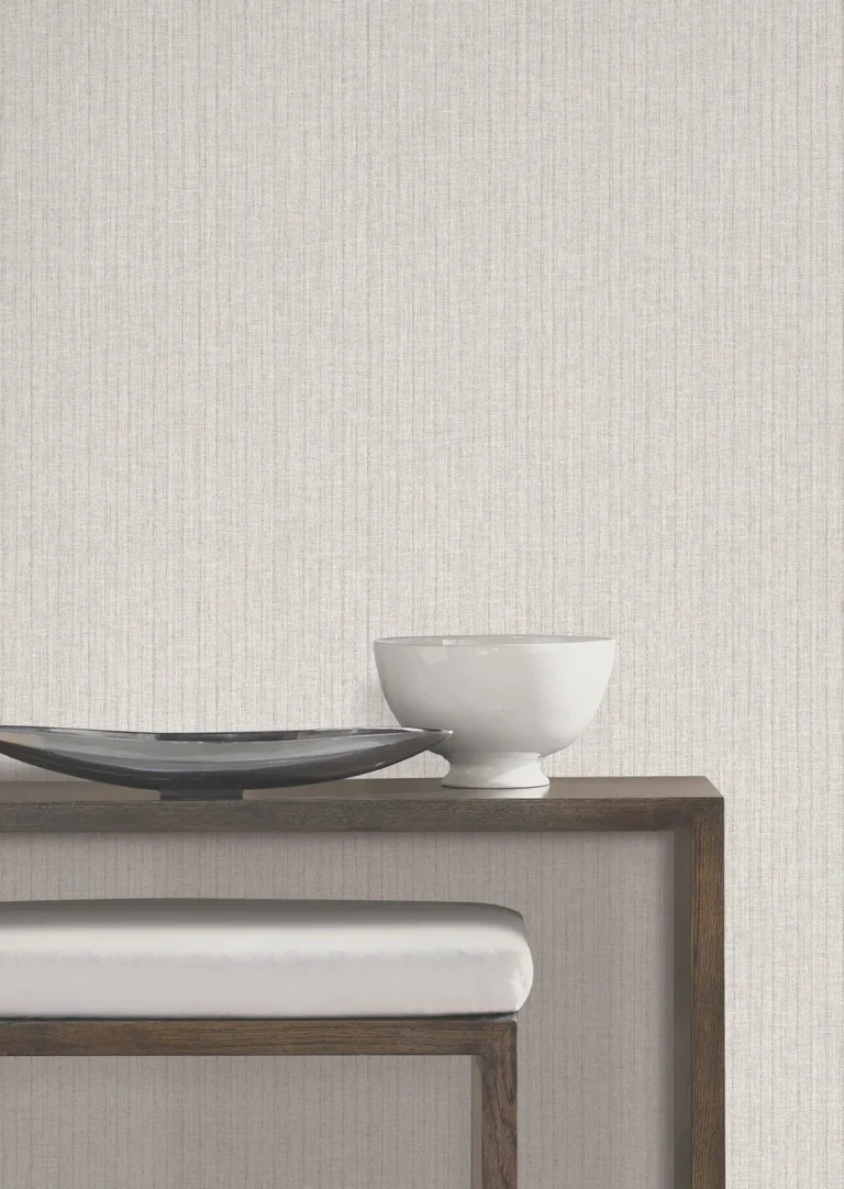 Silk Spun Tactile Stripe Wallpaper - Pearl — Image 5