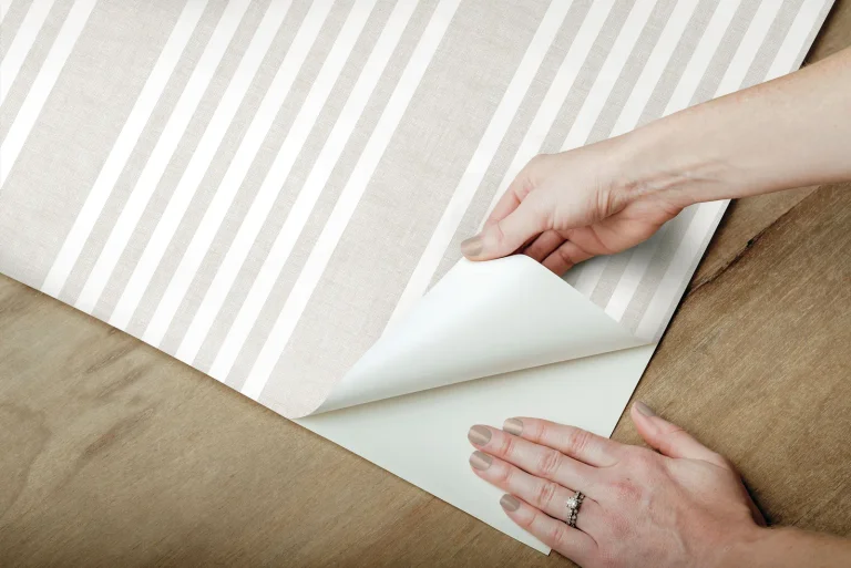 French Linen Stripe Peel and Stick Wallpaper - Linen — Image 5