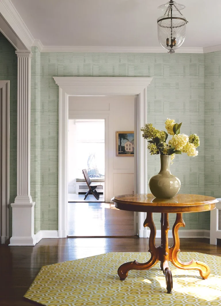 Callaway Woven Stripes Wallpaper - Green — Ảnh 3