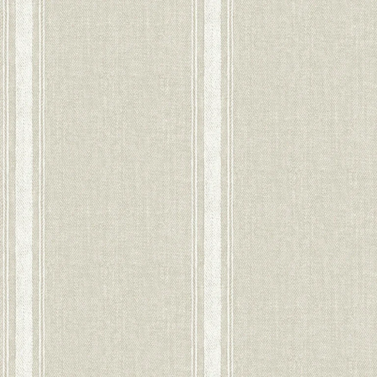 Chesapeake Linette Fabric Stripe Wallpaper - Light Grey — Image 3