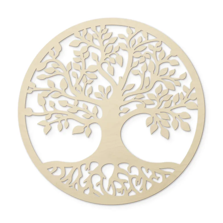 3D Wooden Tree with Roots Motif- 40cm diameter — Ảnh 2