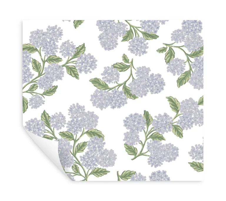 Rifle Paper Co. Hydrangea Peel and Stick Wallpaper - Lilac & White — Ảnh 2