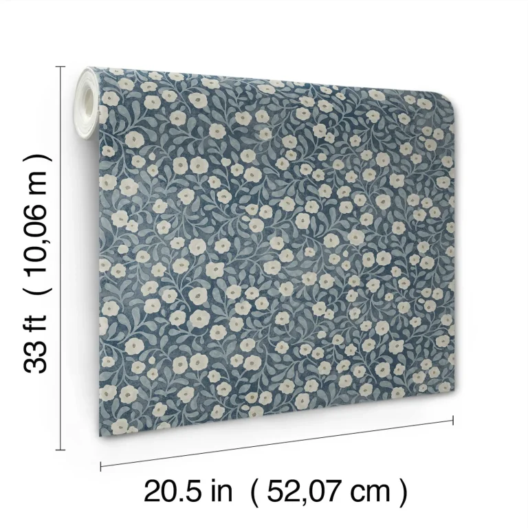 Chesapeake Poppy Trail Floral Wallpaper - Dark Blue — Ảnh 6