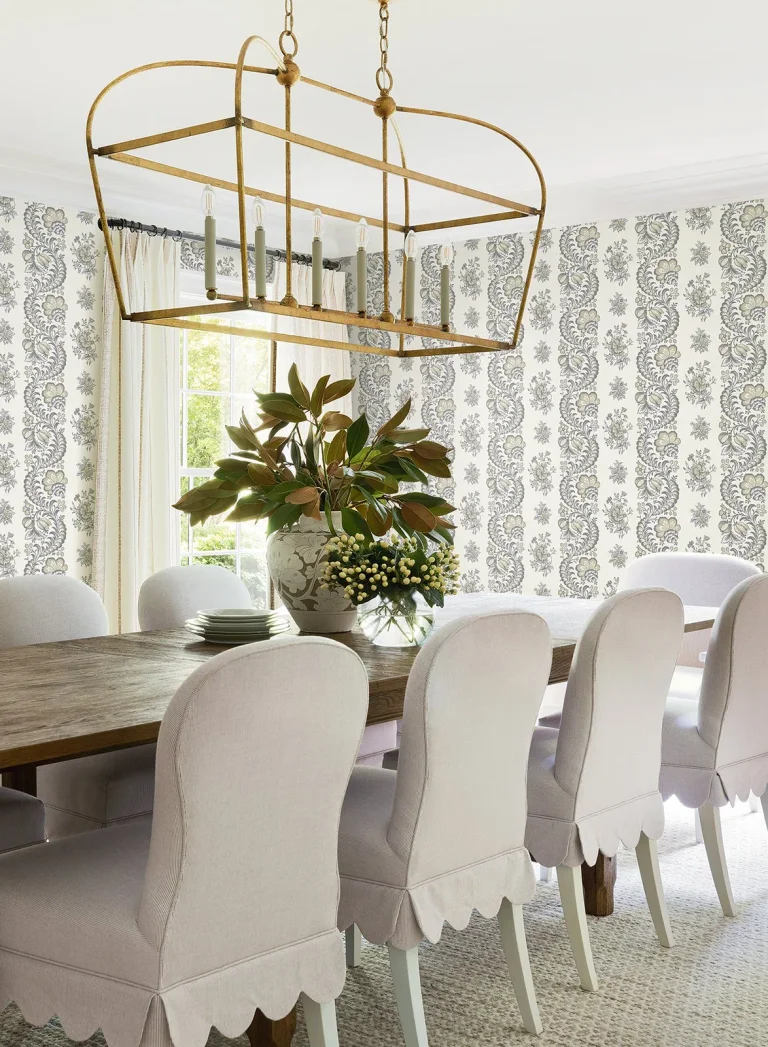 Beaumont Floral Stripe Wallpaper - Charcoal — Image 2