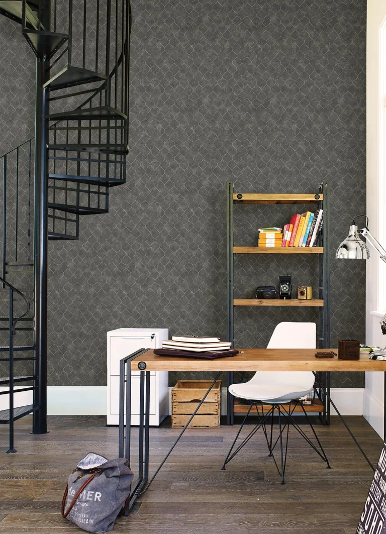 Rauta Hexagon Tile Wallpaper - Pewter — Ảnh 3