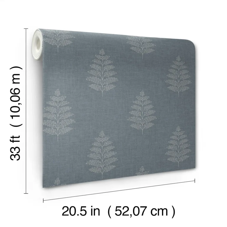 Chesapeake Frond Leaf Wallpaper - Denim — Ảnh 7