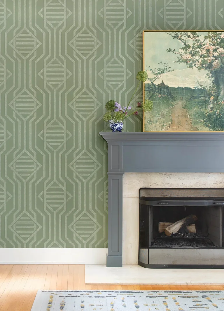 Essex Geometric Wallpaper - Green — Ảnh 7