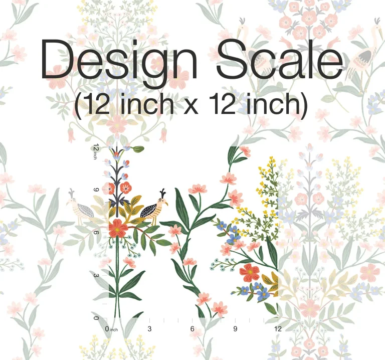 Rifle Paper Co. Luxembourg Peel and Stick Wallpaper - White Multi — Ảnh 4