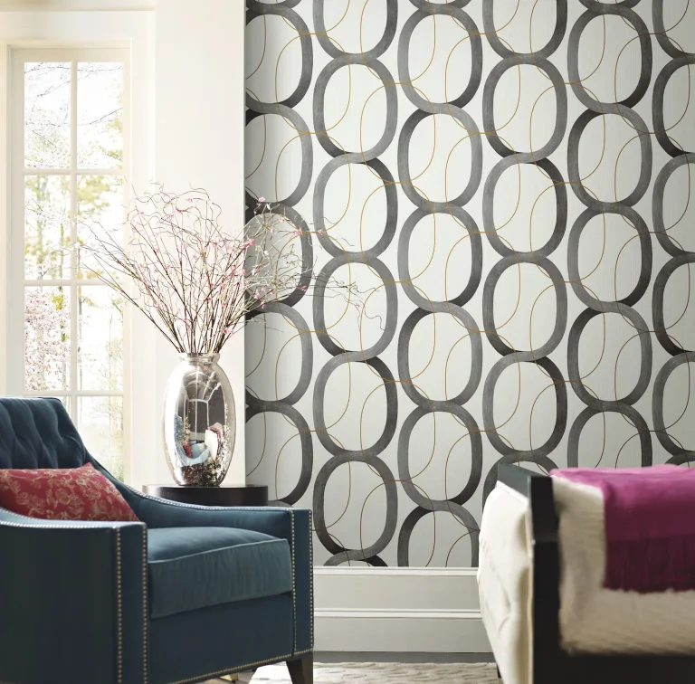 Candice Olson Interlock Wallpaper - Black/Gold — Ảnh 3
