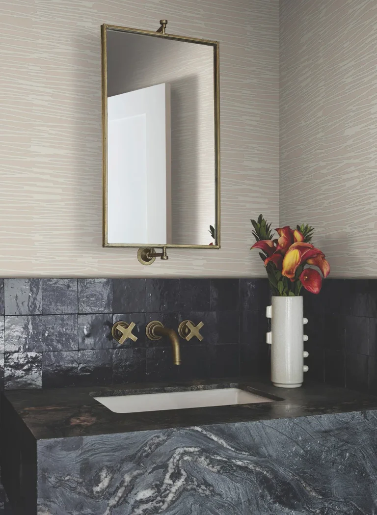Water Reed Thatch Wallpaper - Clay/Silver — Ảnh 7