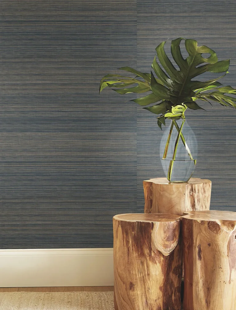 Ronald Redding Tailored Abaca Wallpaper - Blue — Ảnh 2