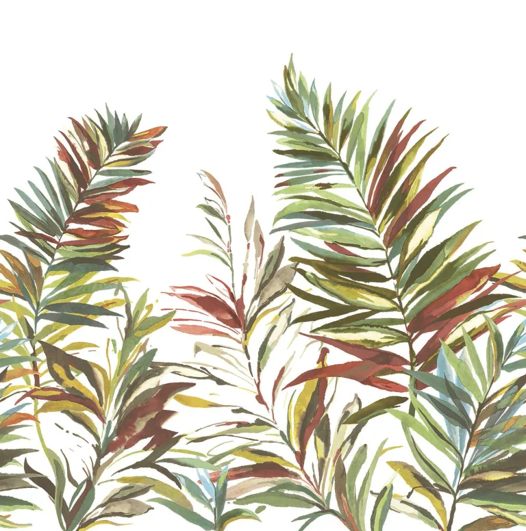 Swaying Palms Wallpaper - Rouge & Mink Mural — Ảnh 3