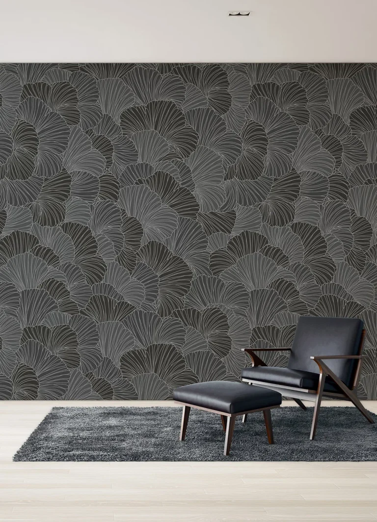 Petals Wall Mural - Charcoal — Ảnh 2