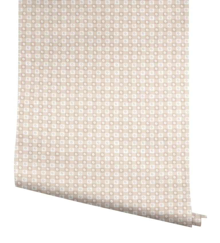 Rifle Paper Co. Daisy Gingham Floral Check Peel and Stick Wallpaper - Blush — Ảnh 3