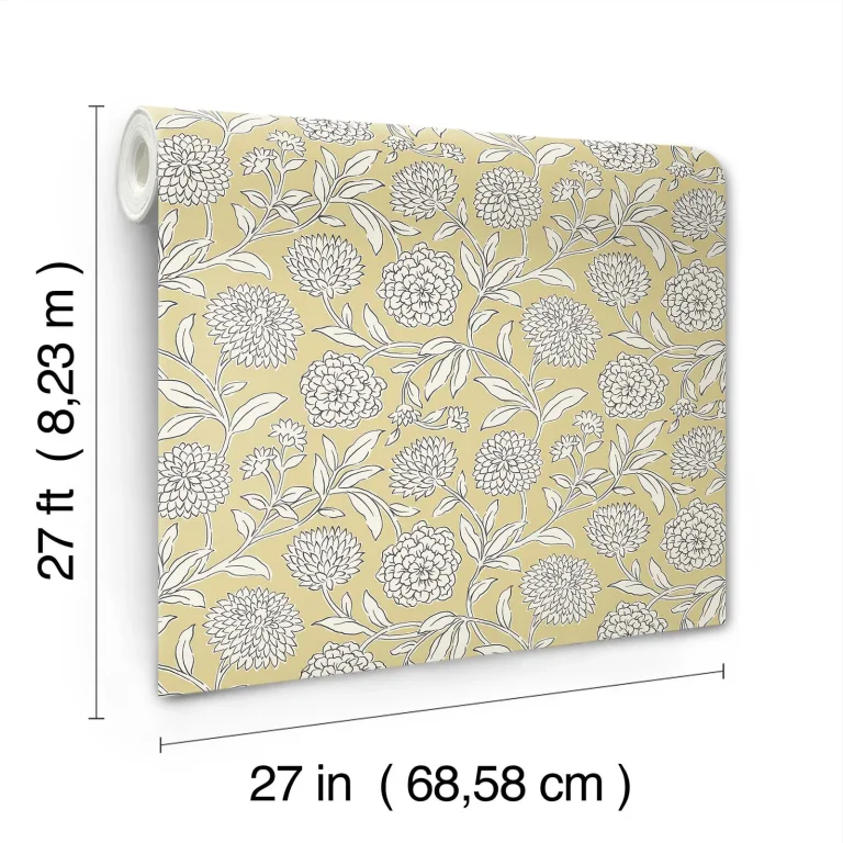 Chatsworth Garden Floral Trail Wallpaper - Butter — Ảnh 3