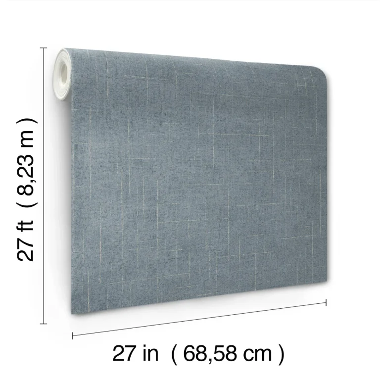 Ronald Redding Saratoga Faux Linen Wallpaper - Blue — Ảnh 3