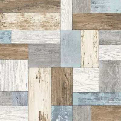 Knock on Wood Distressed Wallpaper - Multicolor