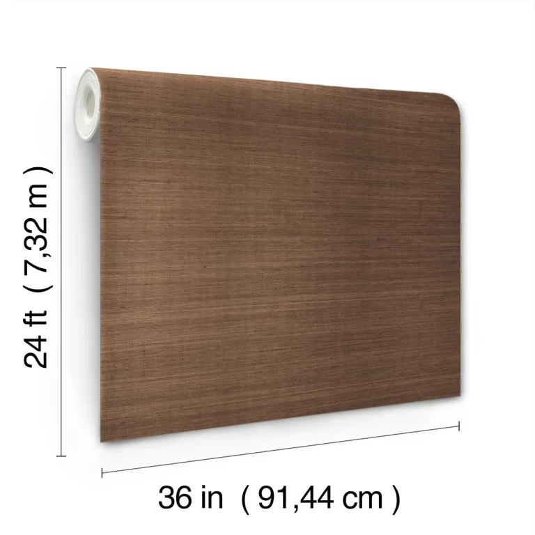 Ronald Redding Glistening Sisal Grasscloth Wallpaper - Brown — Ảnh 5