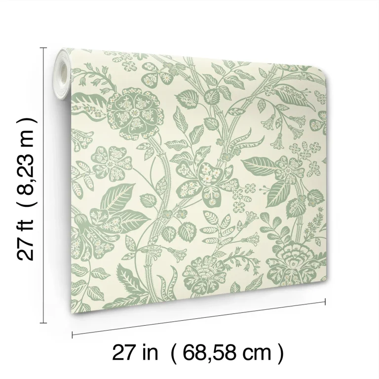 Rifle Paper Co. Gracie Garden Wallpaper - Sage & Cream — Ảnh 4