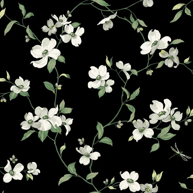 Dogwood Wallpaper - Black — Ảnh 6