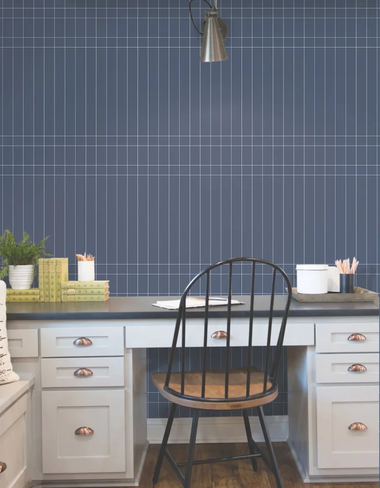 Magnolia Home Linear Gridwork Wallpaper - Navy — Ảnh 5
