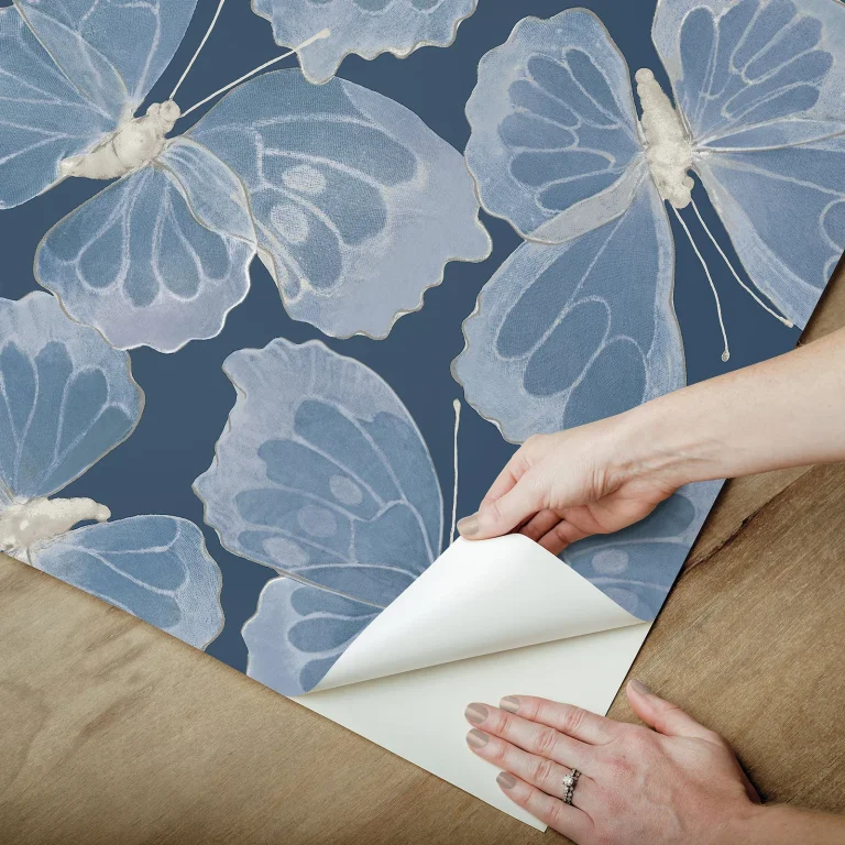 Monarch Peel and Stick Wallpaper - Blue/Glint — Ảnh 7