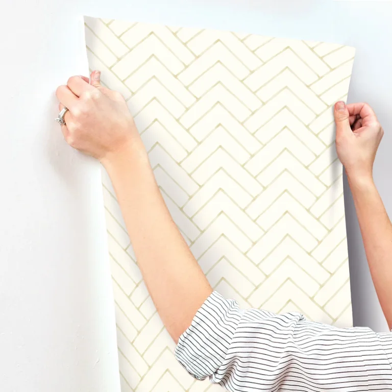 Chesapeake Oswin Tiered Herringbone Wallpaper - Yellow