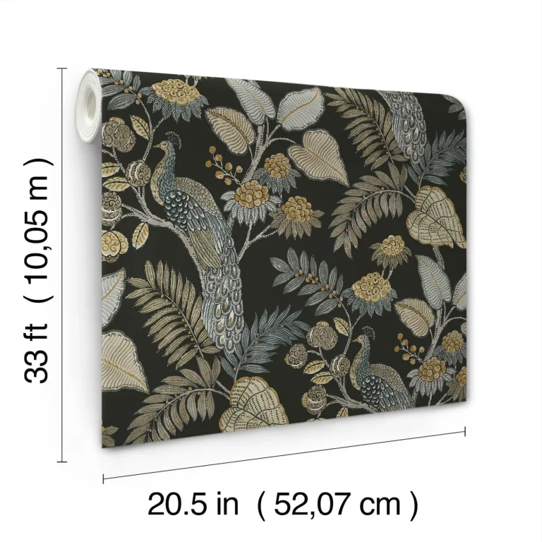 Chris Loves Julia Geneva Peacock Paradise Wallpaper - Black — Ảnh 6