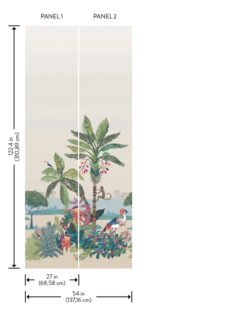 Tropical Lagoon Peel and Stick Wall Mural - Earthy — Ảnh 3