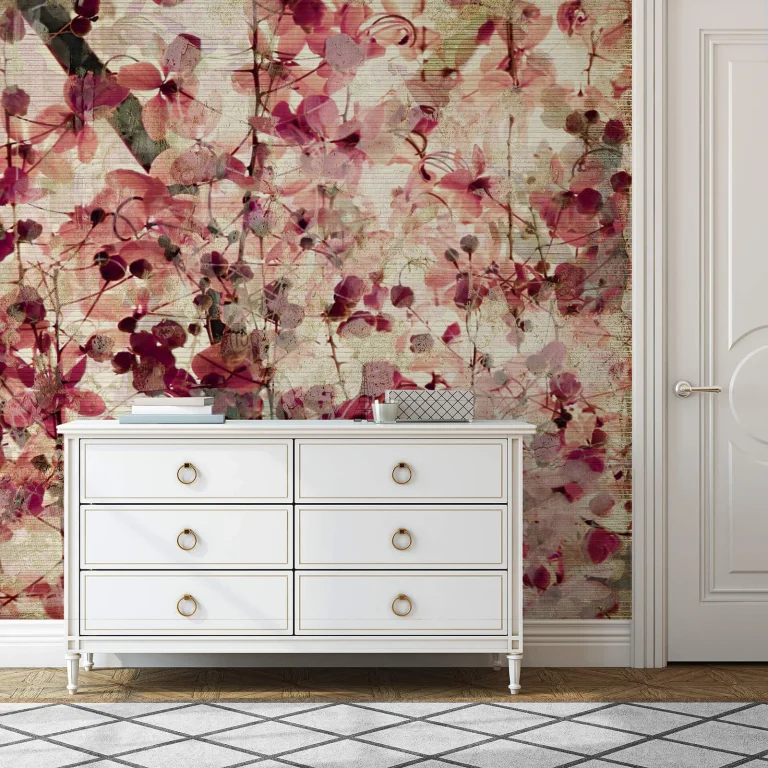 Vintage Flower Pattern - Wall Mural 5501 - 4 Panel - 192cm x 260cm — Ảnh 2