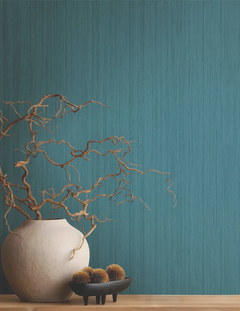 Indra Striated Wallpaper - Teal — Image 2